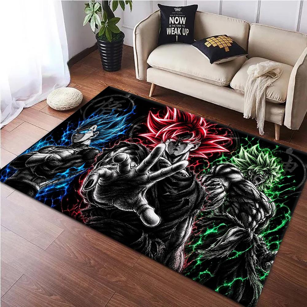 D-Dragon Ball Z Goku and Vegeta Japan Anime Carpet Rug for Living Room Art Decor Sofa Home Kids Game Area Rug Non-slip Floor Mat