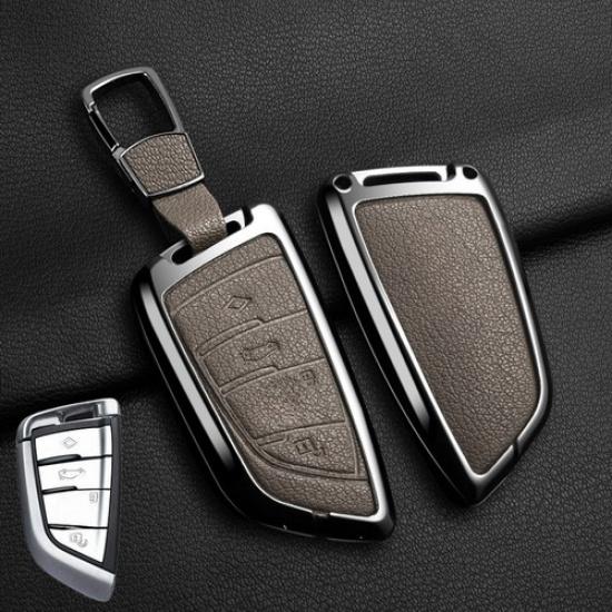 Zinc Alloy Leather Car Key Case Cover For BMW X2 X3 X4 X5 X6 X7 M5 X1 X2 X3 X4