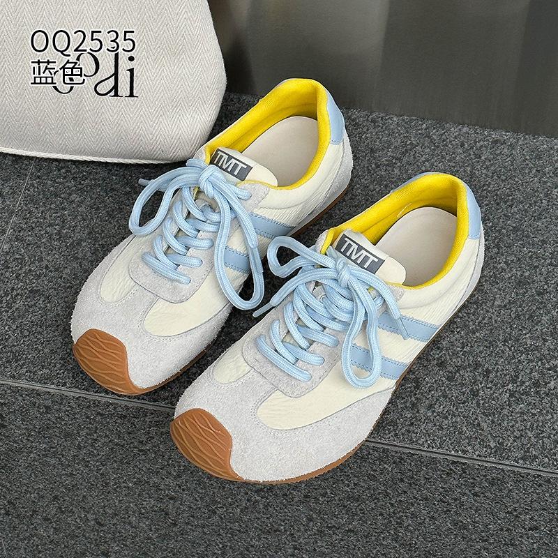 Leather Dexun shoes spring new breathable flat baseplate shoes lightweight Forrest Gump shoes