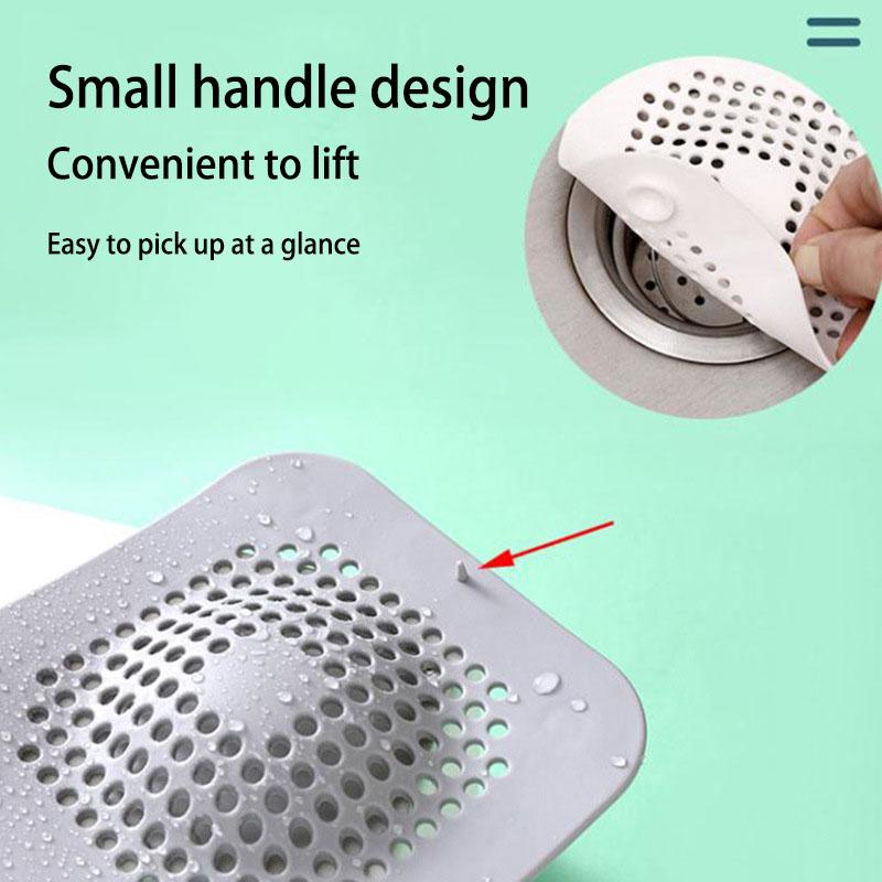 Silicone Floor Drain Sticker for Bathroom Kitchen Sewer Hair Filtration Anti Blocking Device Household Bathroom Floor Drain Mat