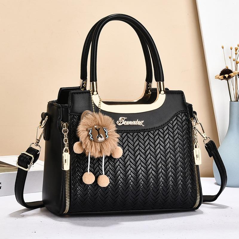New High-end Large-capacity Light Luxury Handbag Woven Shoulder Bag Messenger Bag Women's Middle-aged Mother Bag