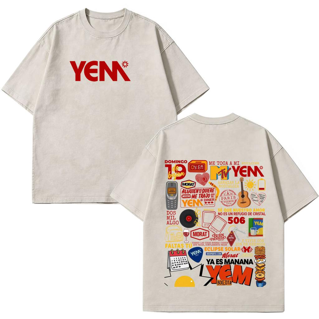 Band Rock Music Morat Tour 2026 Print Vintage Washed T-shirts Men Women Hip Hop T Shirt Loose Cotton Fashion Clothing T-shirts