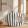 Artistic Hollow Rope Vase Minimalist Resin Flower Vase, Circle Art Modern Floral Dried Arrangement Holder for Home Living Room Bedroom Table Ornament