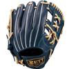 ZETT Youth Softball Glove Zero One Stage Second Brown BJGB71500F (Glove) Base/Shortstop, Navy/P (2932), Size Small,