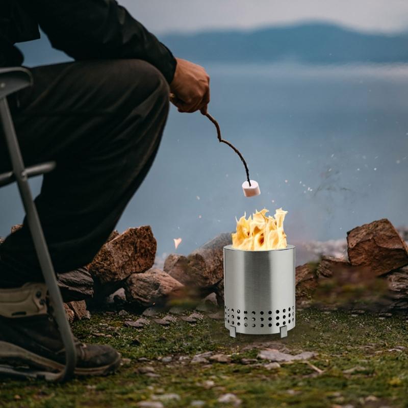 Desktop Camping Stove for Backpacking Outdoor Cooking Wood Burning Fireplaces Portable Mini Fire Pit Hand Warmer Decor
