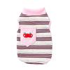 Cherry Embroidery Color Dot Striped Vest Small Dog Puppy Cat Summer Two Feet Sleeveless Pet Dog Clothing