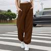 Stilvolle, lockere Jogginghose für Damen, bequeme Jogginghose mit hoher Taille und Gürteltasche