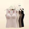 H263 Double-sided Wool Cashmere Silk with Chest Pads Padded Warm Undershirt Female Non-marking Underwear Inner Take Outside Wear for Cool Girl