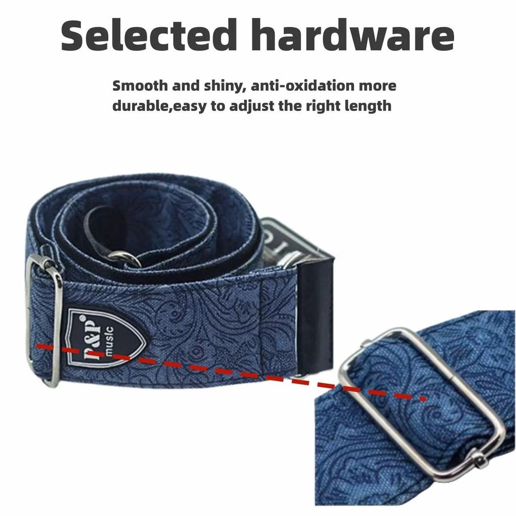 Gitarrengurt, verstellbar, strapazierfähig, verbreiterung, verdickend, Denim-Baumwolle, Gitarrengurte