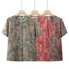 Elderly Women's Summer Short Sleeve V-Neck Shirt