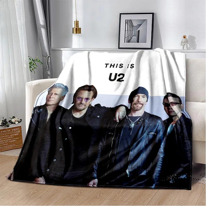 U2 Rock Bang Bono 3D-Druckdecke, Weiche Überwurfdecke für Zuhause Schlafzimmer Bett Sofa Picknick Reisen Büro Ruhe Decke Kinder