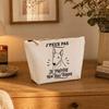 Trousse de toilette - PLANETEE - J'peux pas je préfère mon Bull Terrier - 100% coton beige - 3 L - Zip métal