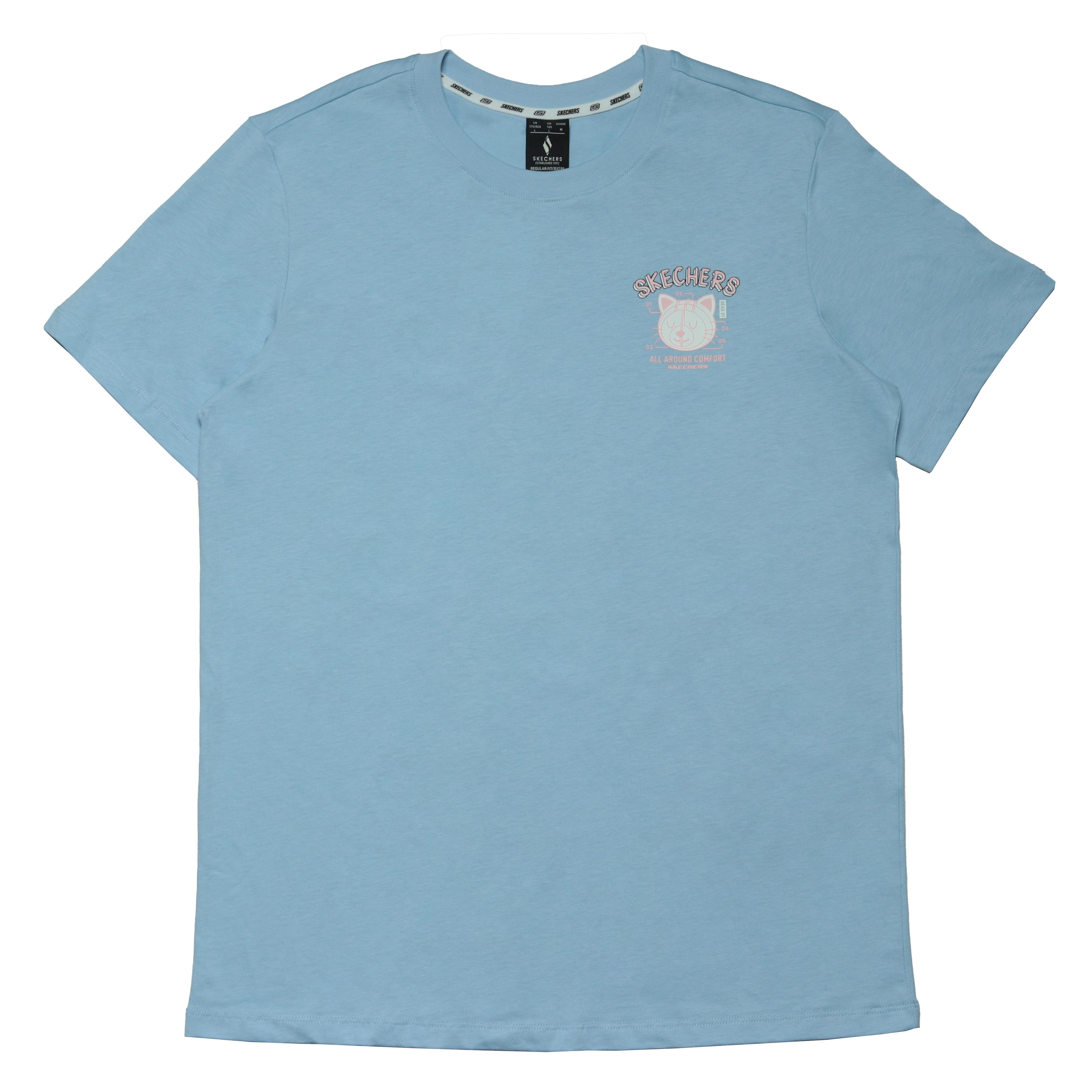 Skechers Soft And Comfortable Letter Print Logo Breathable Round Neck Short Sleeve T-Shirt Unisex Tops L122U272-00F5 L