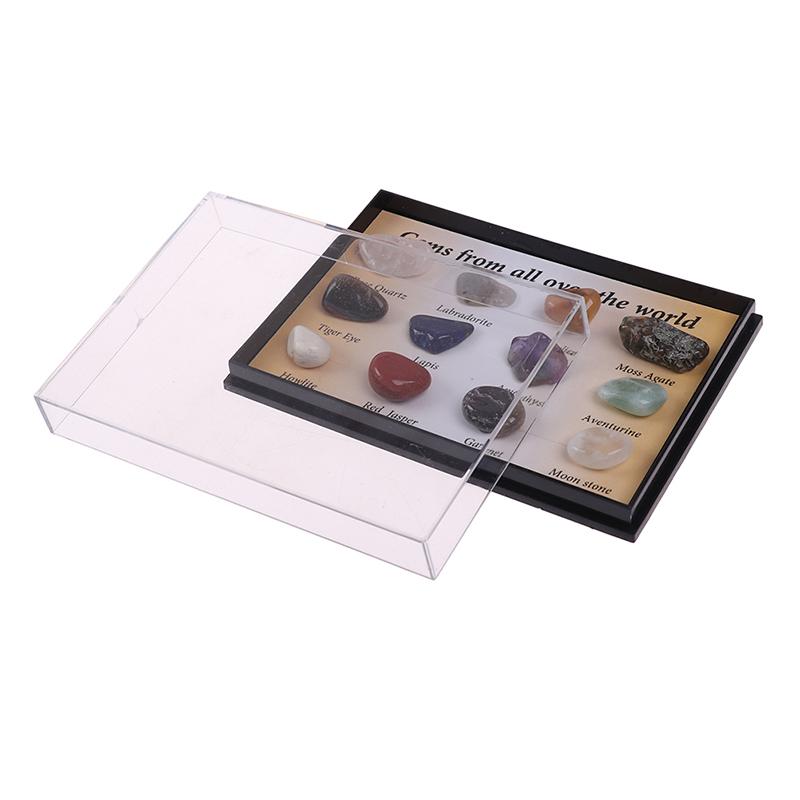 12 stk/eske Chakrasteiner Naturstein Reiki Healing Edelstener Agat