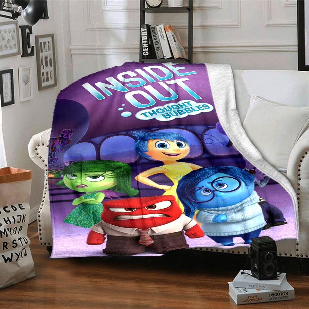Inside Out Emotions Adventure Flannel Blanket Super Soft Warm Cozy Blanket For Sofa Bed Office Travel Allseason Home Decor Gift