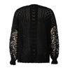Women's Sweater Round Neck Hollow Lace Sleeve Color Sweater Bottoming Shirt