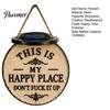 Durable Outdoor Decorative Pendant Luminous Funny Garden Sign, "This Is My Happy Place" Solar Vintage Decor, Farmhouse Cute Light for Patio Wall Art,