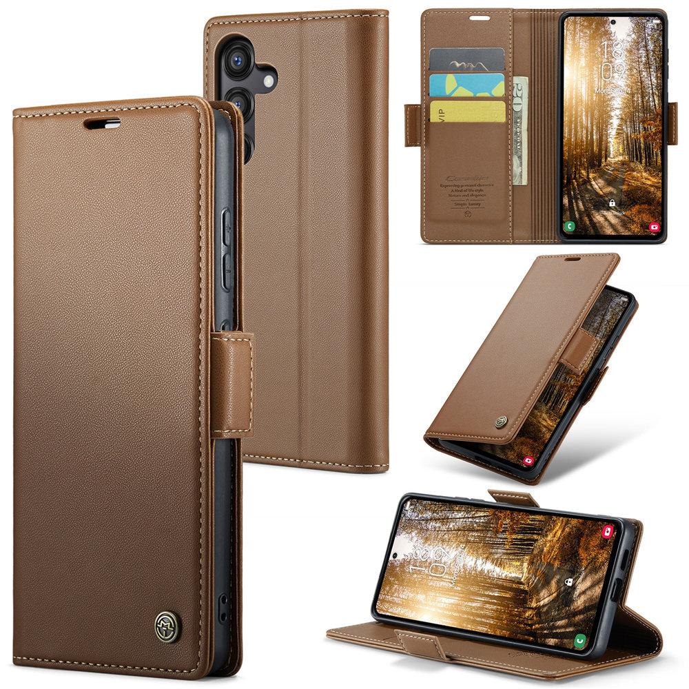 S24FE Magnetiskt Flippedfodral för Samsung Galaxy S24 FE Capa Plats för Kreditkort Läderfodral för Galaxy S24FE Funda