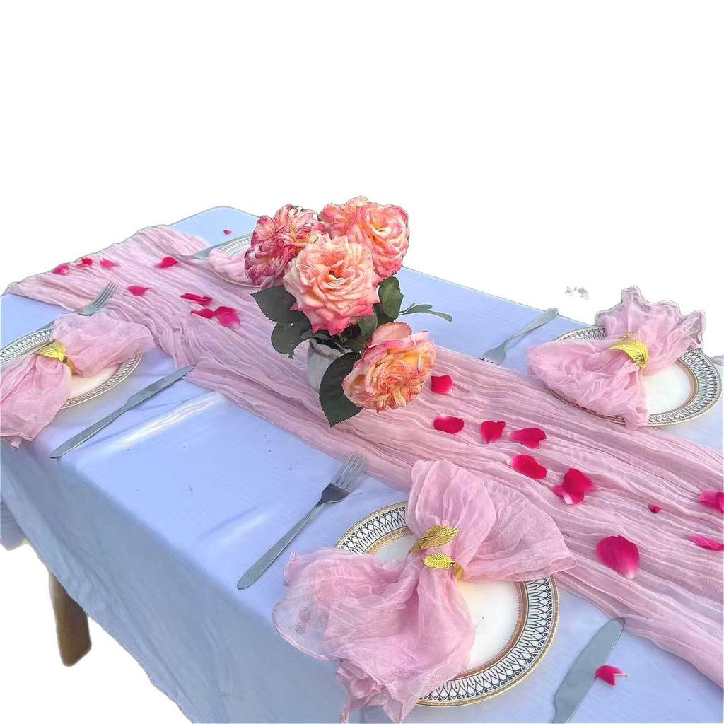 Cross-Border Cheesecloth Tablecloth Set for Weddings, Parties, and Bridal Showers