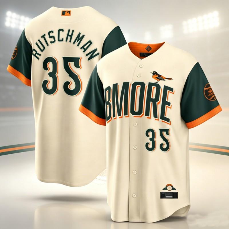 Felpa con cappuccio da baseball ricamata Baltimore Orioles City Edition da uomo - Scollo a V Vestibilità larga Abbigliamento sportivo Abbigliamento casual