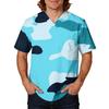 Mens Short Sleeve V Neck Scrub Top Camouflage Printed Pullover Uniform Shirt with Chest Pocket for