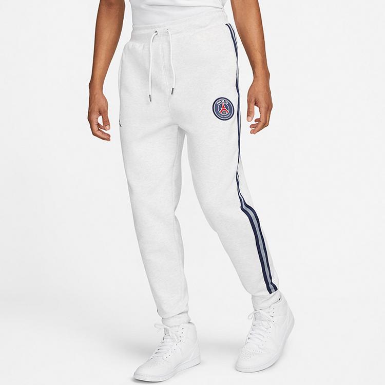 Jordan Three Stripe Trim Drawstring Cuffed Sweatpants Men bottoms White DB6503-051