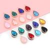 6Pcs Glass Droplet Shape Pendant with Gold Border High Quality Pendant For DIY Necklace Earrings Jewelry Accessories Supplies