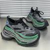 Fashion Unisex Large Size Women's Sports Shoes Thick Sole Lace Up Mixed Color Women's Shoes Men's Height Increasing Casual Sports Shoes