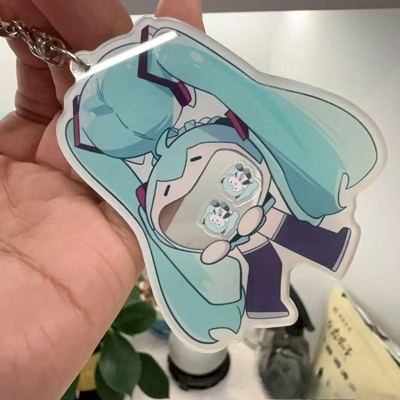 Acrylic HATSUNE MIKU Keychain Cute Anime Shaker Charm Best Friend Gift Cosplay Accessories