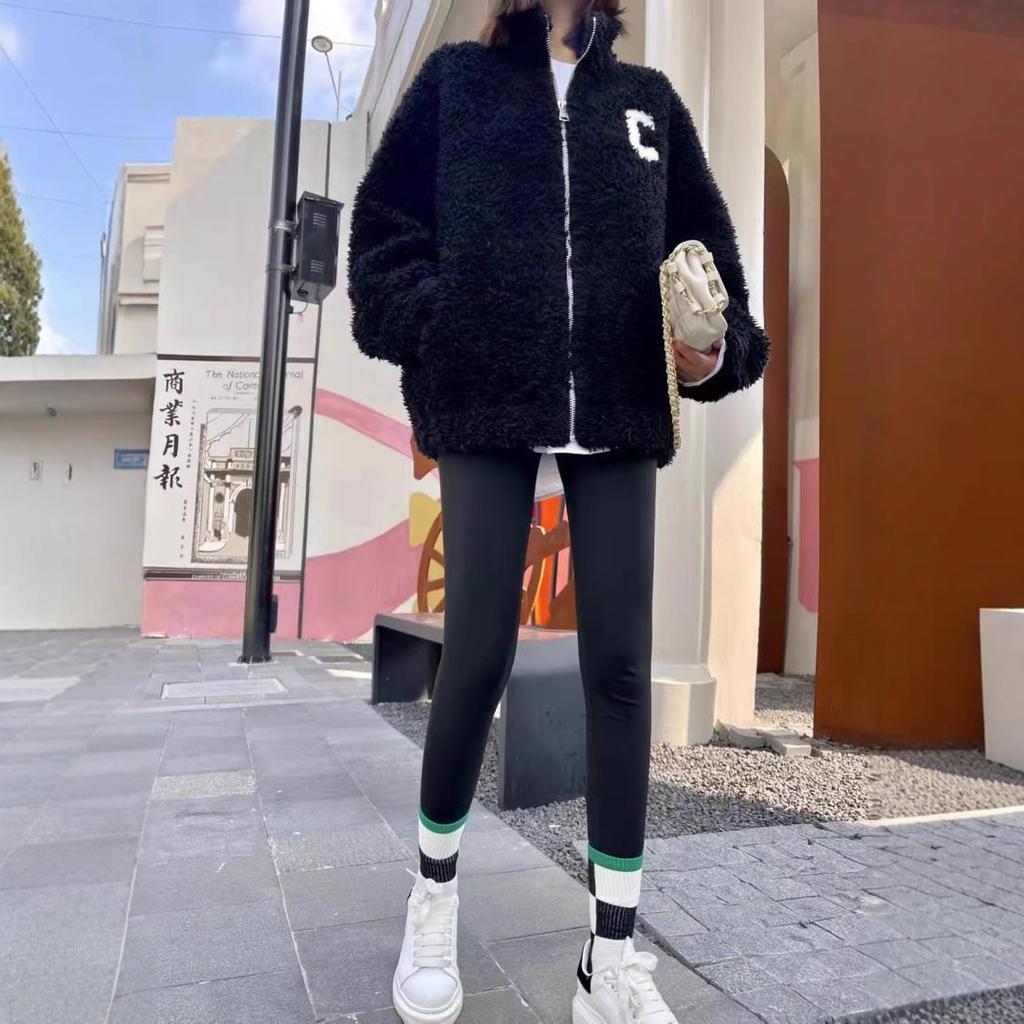 Coral Fleece Autumn and Winter Outer Wear Fleece Thickened Jacket Casual Double-sided Fleece Pajamas Thermal Stand-up Collar Zipper Sweater Women