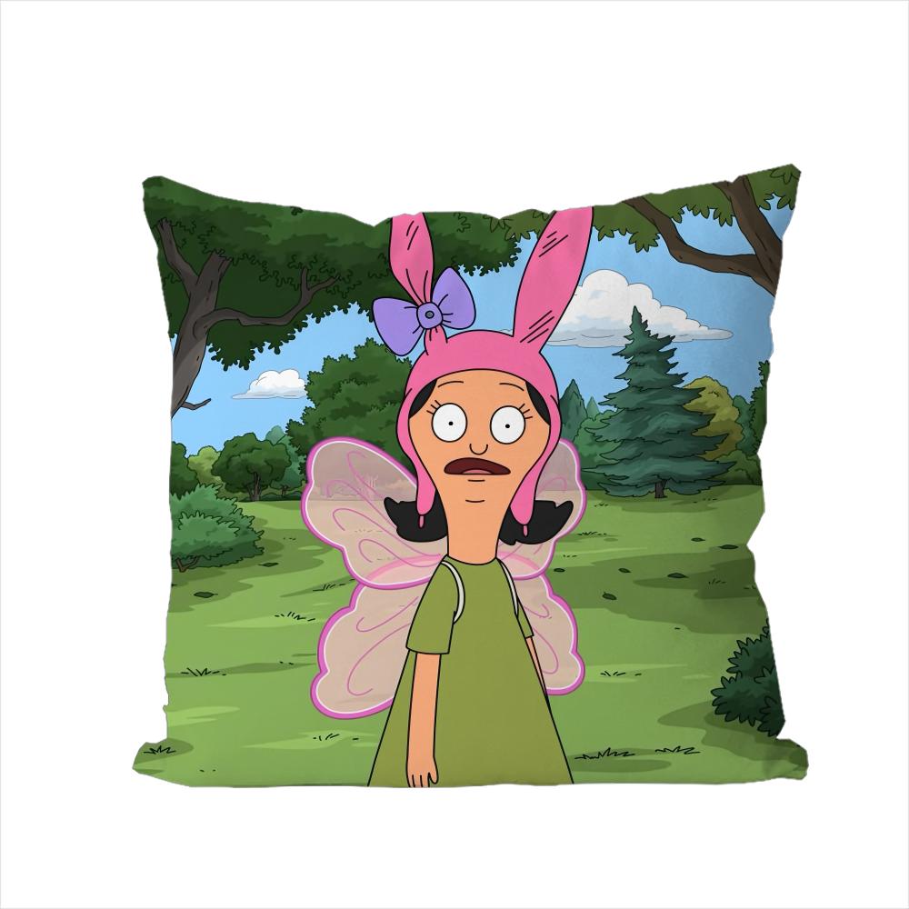 Bobs BBurgers Pillow Case For Car Sofa Decorative Home Doublesided Print Plush Square Throw Pillow Cushion Cover