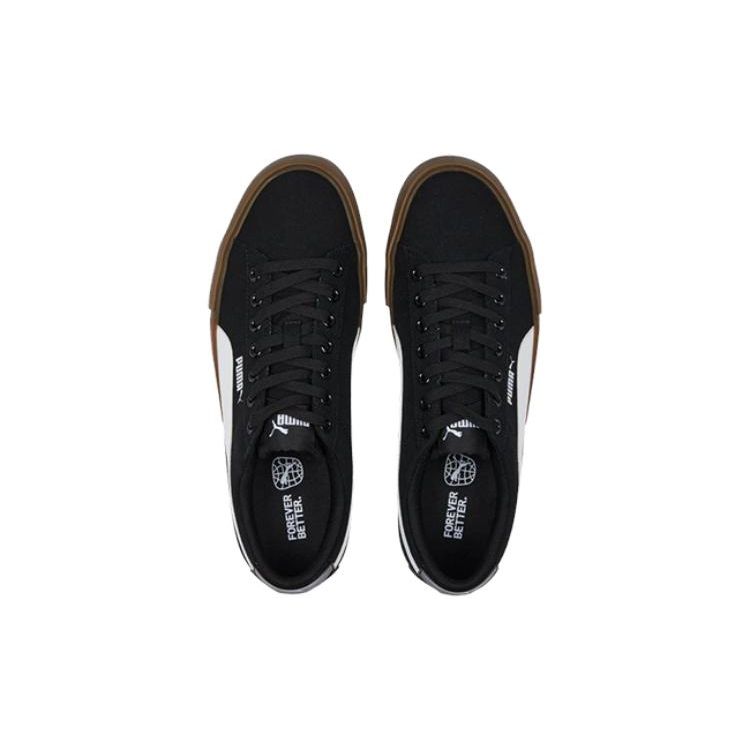 Puma Bari Casual Fabric Comfortable Durable Breathable Low-Top Sneakers Unisex Sneakers Black White 389383-02