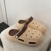 Fashion explosion, white thick-soled hole shoes, summer wear, stepping on shit-feeling bag head slippers