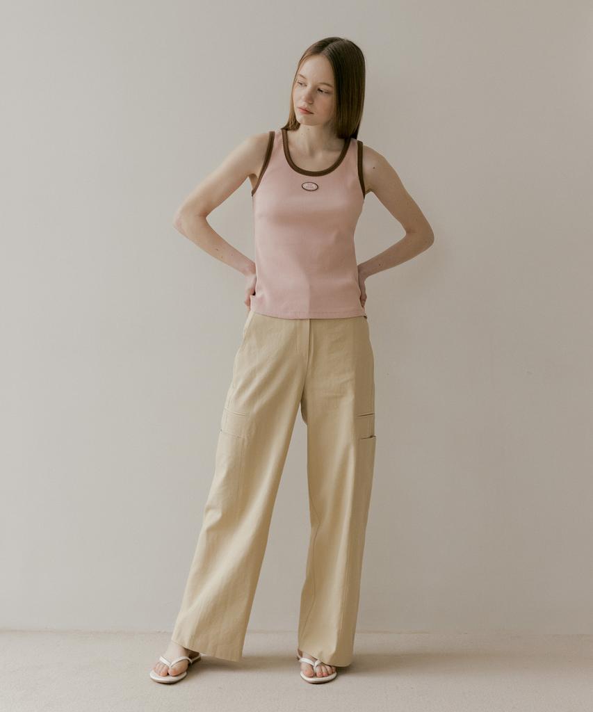 THE PENNY Linen Cargo Pants - Beige