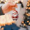 12 Pcs Wooden Santa Claus Ornaments Christmas Tree Hanging Cartoon Santa Claus Decoration for Xmas Tree Party Decor