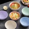 4Pcs Wheat Straw Bowl Set Unbreakable Plastic Bowls Fruit Salad Bowl Microwave Dishwasher Safe Home Kitchen Daily Use