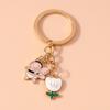Cute Enamel Bee Keychain Flower Key Ring Pendant for Car Key Holder Women Girl Handbag Decor DIY Handmade Jewelry Gift