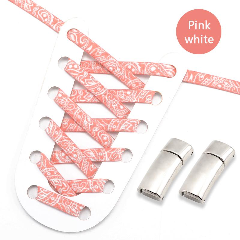 1 Pair Flat Shoe Laces Magnetic Metal Lock Elastic Shoelaces Colour Precision Compilation Lazy Shoelace For Sneakers Shoestring