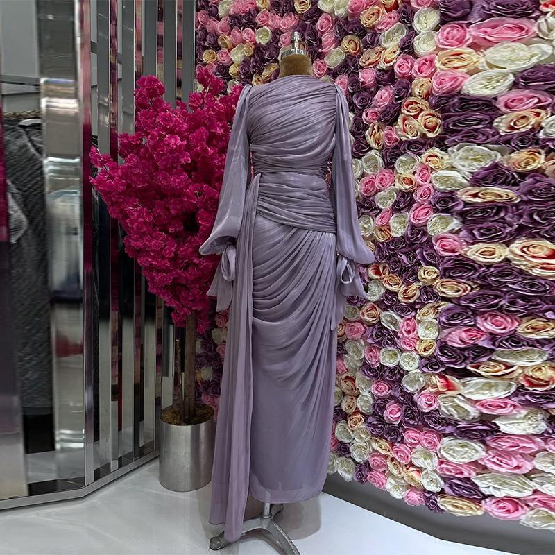 New European and American Women's Clothing High Fashion Slim Fit But I In Pleated Dress