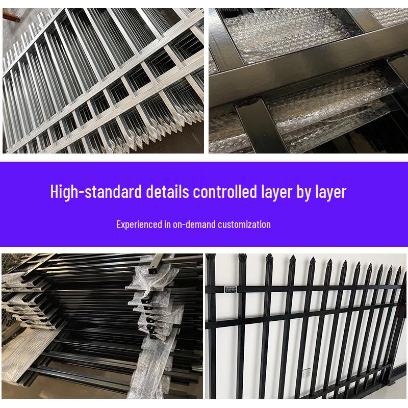 Outdoor Wrought Iron Assembled Fence with Electrostatic Spraying Finish for Schools and Communities