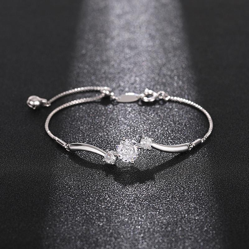 CAOSHI Delicate Adjustable Bracelet for Women Two Color Available Cubic Zirconia Daily Wearable Jewelry Shiny Party Accessories