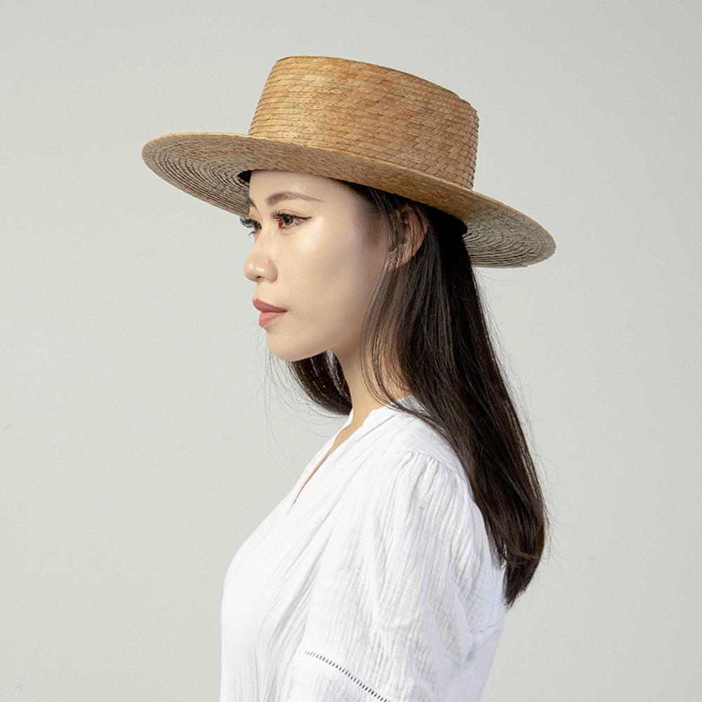 Belt decoration, hand woven large eave circular top, sunflower leaf grass hat, outdoor sun protection and shading grass hat