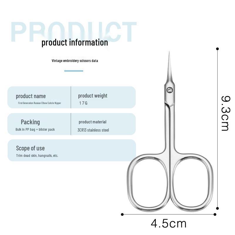 Russian Precise Ultra-Sharp Stainless Steel Curved Nail Scissors for Dead Skin Removal