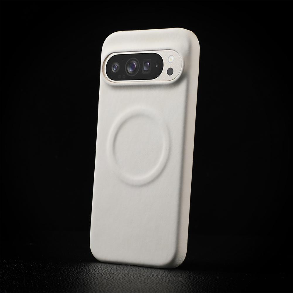 Luxury Sheepskin Leather Magnetic Phone Case for Google Pixel 9 8 Pro XL 8A Solid Color Shockproof Business Matte Hard Cover