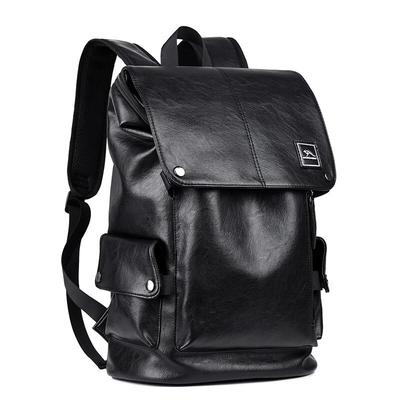 MDNG Men's PU Leather Casual Travel Backpack