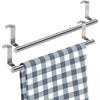 Kitchen cabinet towel rack, 9-inch professional wall-mounted towel bar, can be universally installed on cabinet doors, set of 2, silver