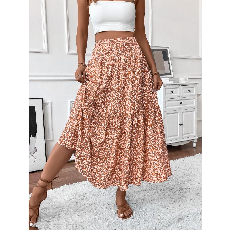 Women's Flower Pattern Print Casual Summer Spring Skirts