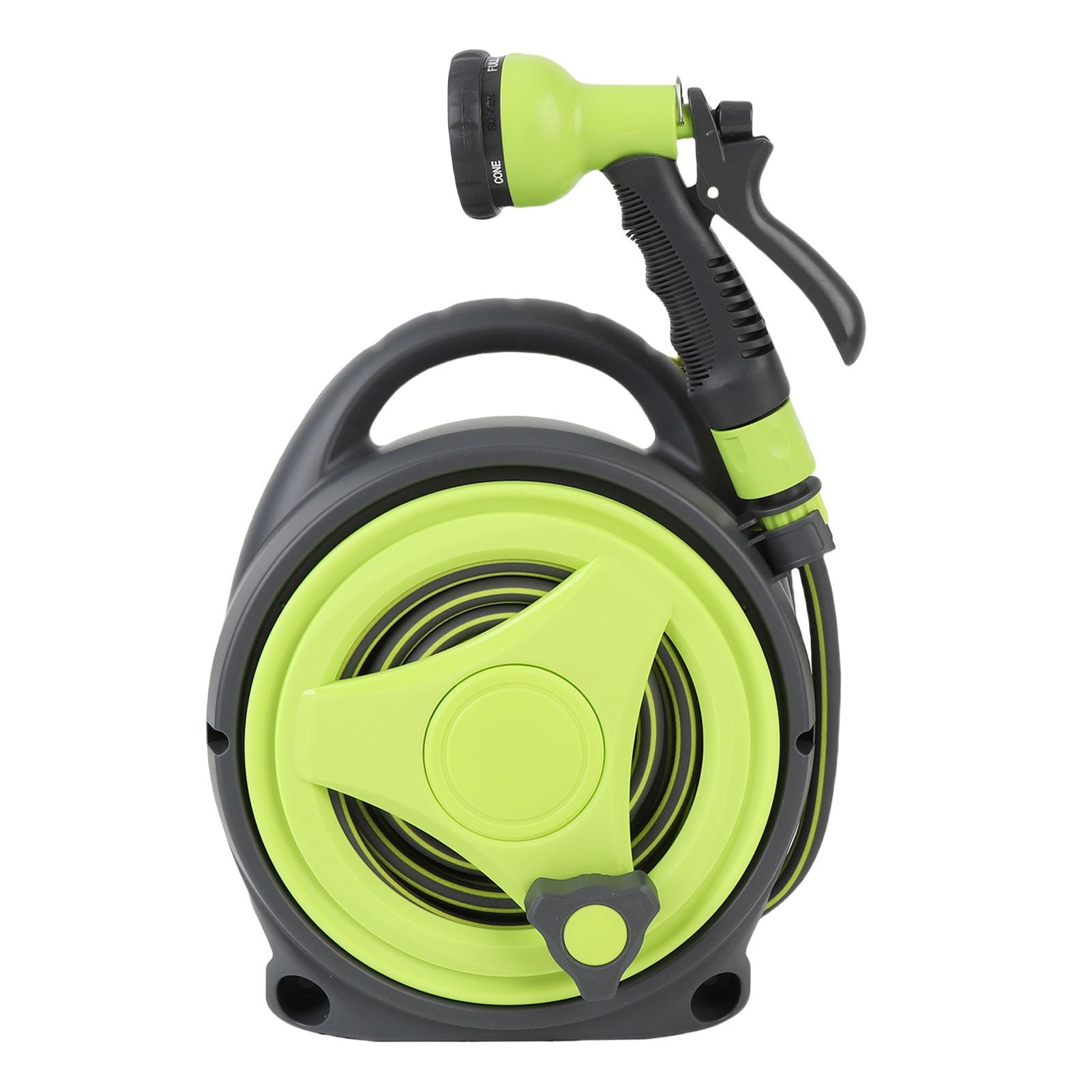 Portable Hose Reel, High Efficiency Water Hose Reel with Spray Nozzle 39.4 Feet for Garden