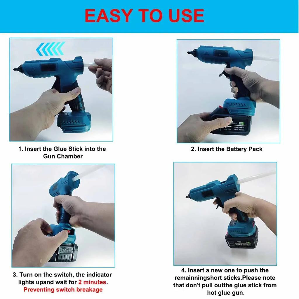 100W Cordless Electric Hot Melt Glue Gun Portable Handicraft Dedicated Dispensing Machine Household Repair Power Tool