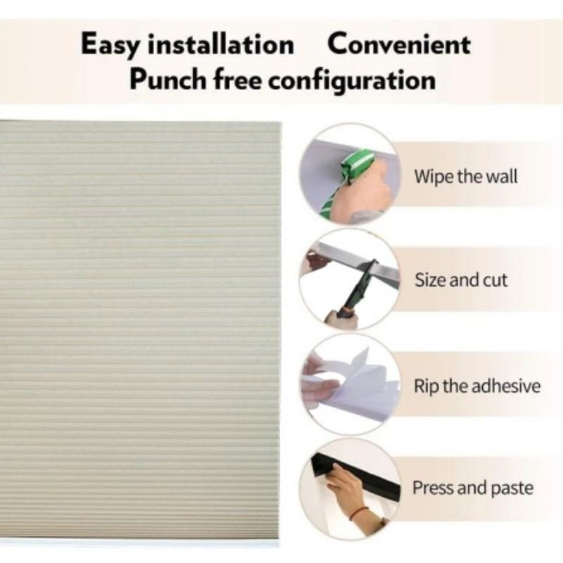 Jaluzele plisate Perdele de confidențialitate Casă Parasolar autoadeziv Perdele opace simplă pentru dormitor Sufragerie Balcon